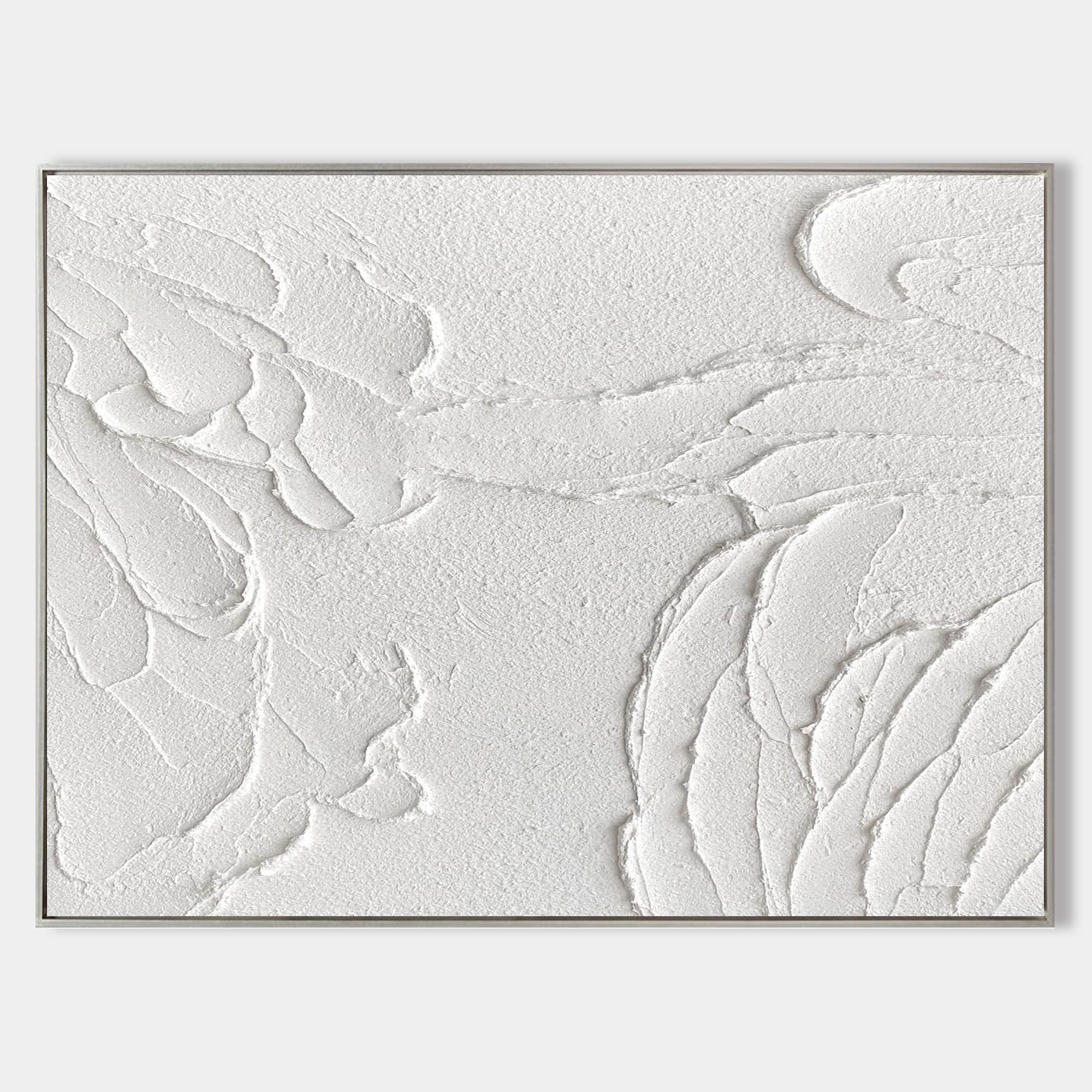 White Minimalist Canvas Art White Minimalist Painting White Canvas Art  Plaster Art On Canvas