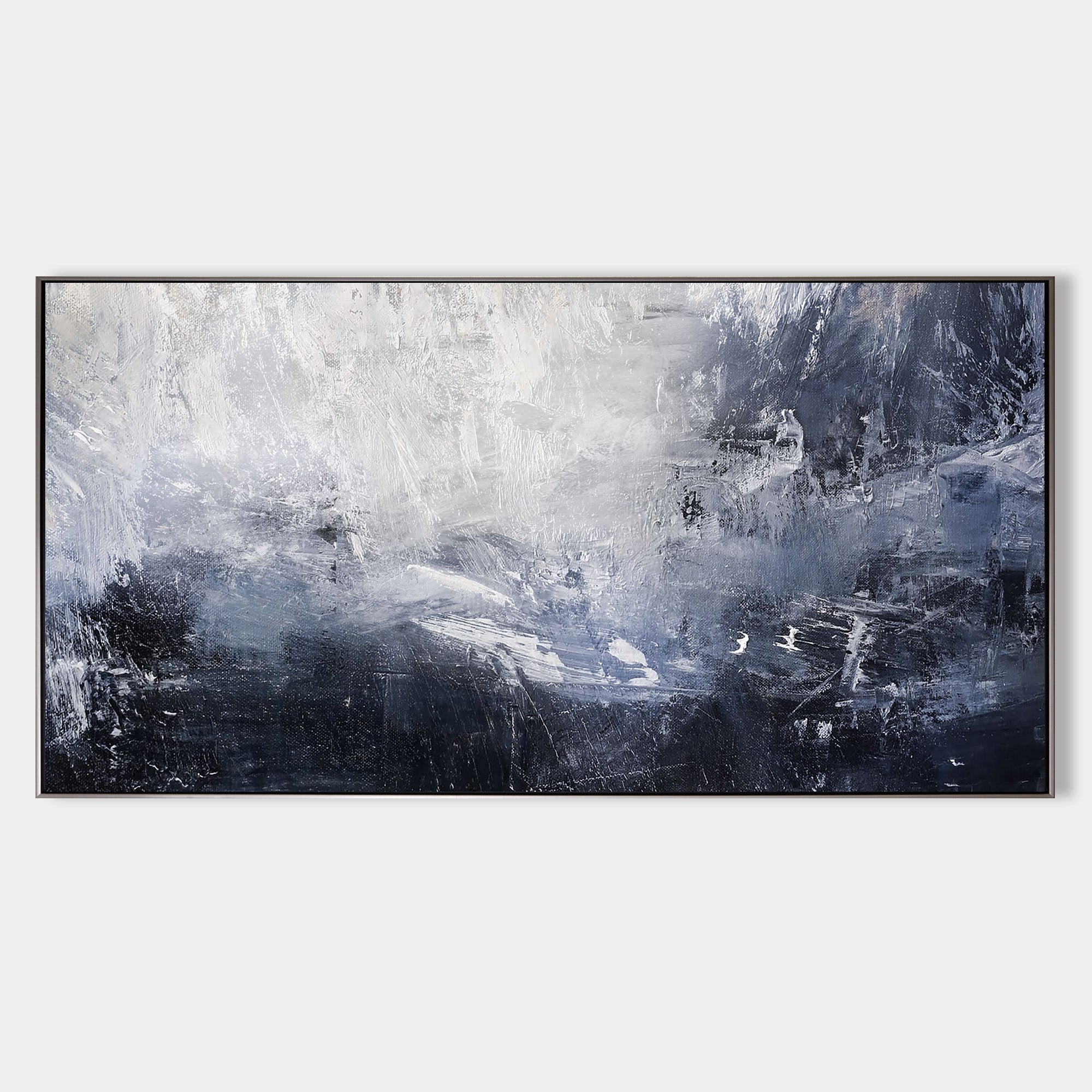 Large Black White Abstract Painting Big Canvas Art For Living Room