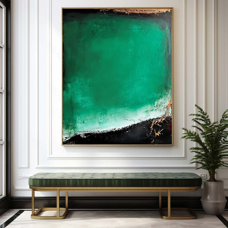 Large Green Wall Art Large Framed Green Bauhaus Wall Art Painting Green Vertical Painting