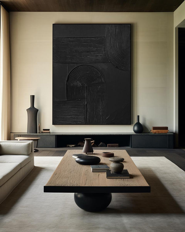 Black Minimalist Abstract Painting  #ABAV509