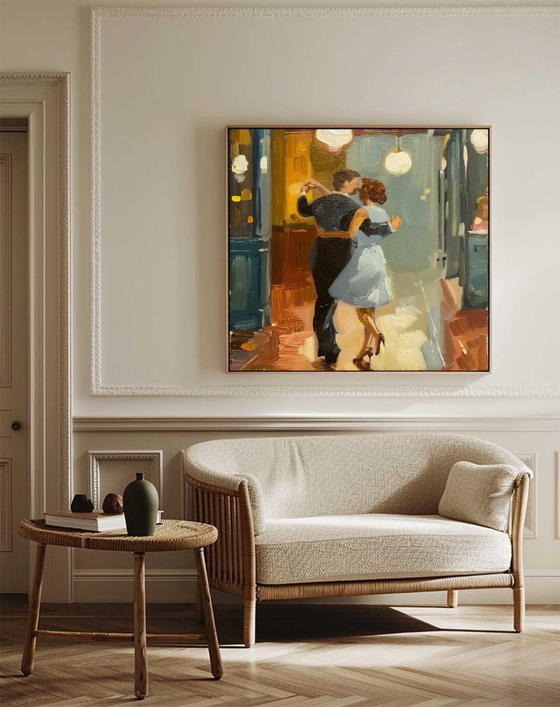 Beautiful Couple Dance Waltz Painting American Realism Wall Paintings Large Romantic Dancing Wall Art