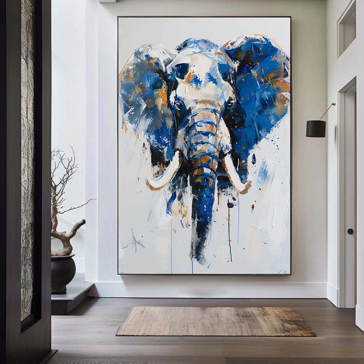 Еlephant Original Optimistic Painting Oil Acrylic Paintings On Canvas Wall Painting Elephant offers Luck,Modern home office decor abstract elephant