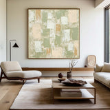 Green Textured Art Painting Plaster Painting Square Textured Wall Art Abstract Texture Painting For Sale