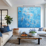 Blue Pollock Wall Art Blue Square Abstract Wall Art Bauhaus Painting Canvas Wall Art For Livingroom