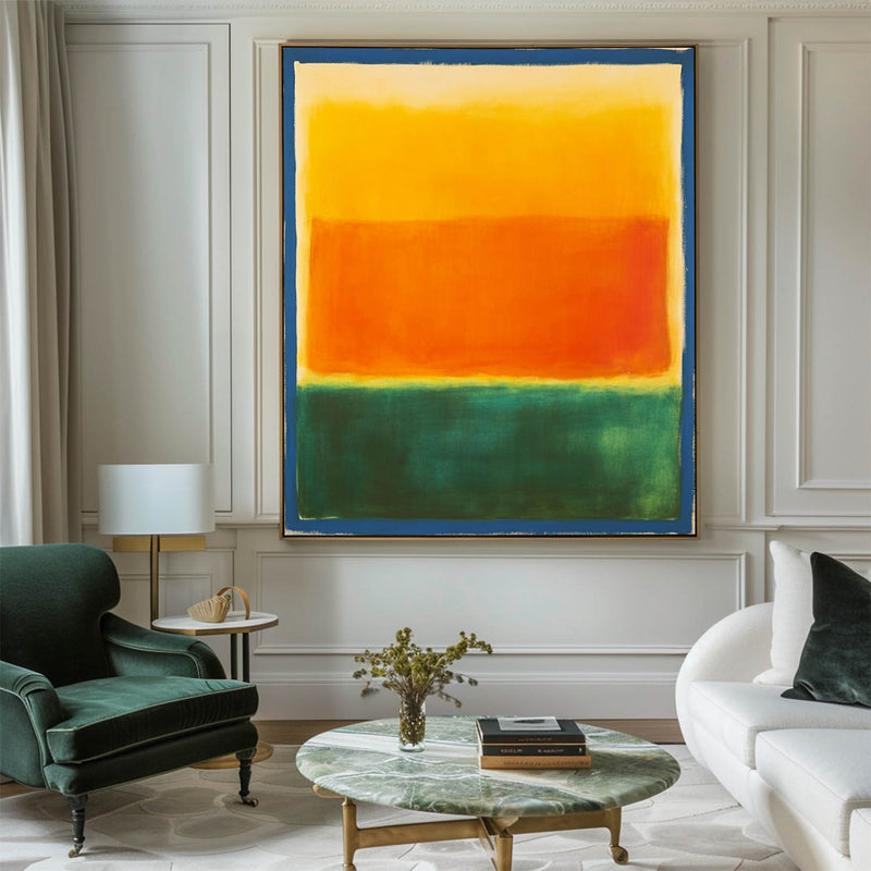 Orange Canvas Wall Art Large Colorful and Vibrant Rothko Art Painting Wall Art For Livingroom