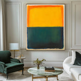 Grenn Canvas Wall Art Green Orange Vibrant Rothko Wall Art Large Canvas Wall Art For Livingroom