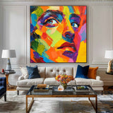 Modern Portrait Art LGBT Pride Oil Painting Portrait Painting Rich Textured Square Canvas Art For Sale