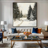 Winter landscape wall art Large texture wall paintings Winter artwork Textured art for sale