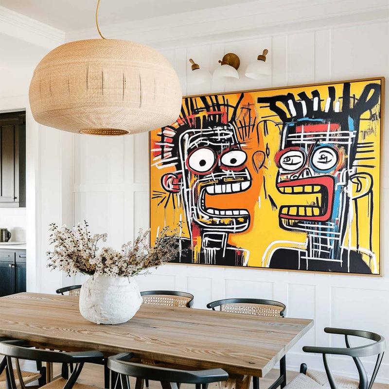 Modern Graffiti Paintings Basquiat Painting Textured Canvas Wall Art Handmade Canvas Art For Sale