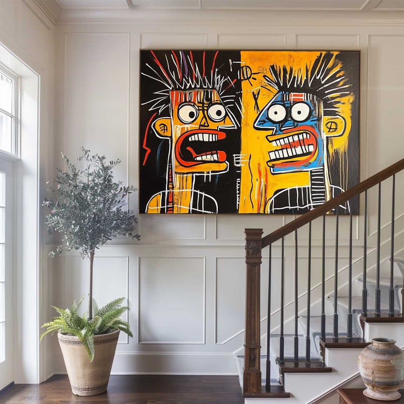 Modern Graffiti Paintings Basquiat Painting Basquiat Canvas Wall Art Handmade Canvas Art For Sale