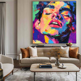 Modern Portrait Art LGBT Pride Oil Painting Portrait Painting Rich Textured Square Canvas Art For Sale