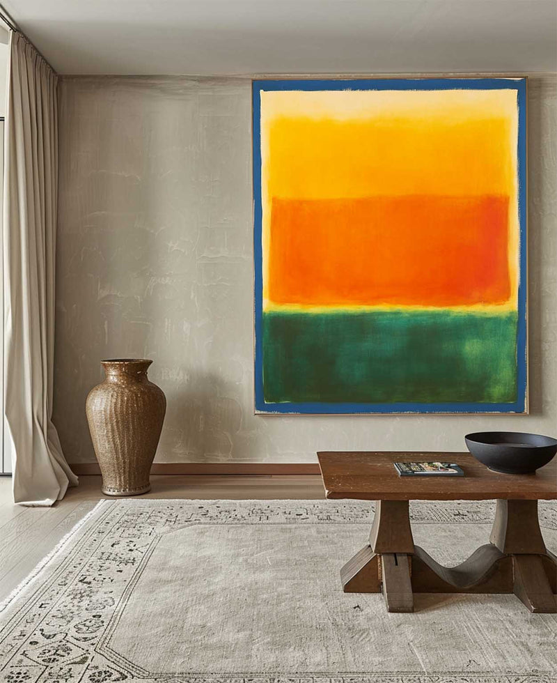 Orange Canvas Wall Art Large Colorful and Vibrant Rothko Art Painting Wall Art For Livingroom