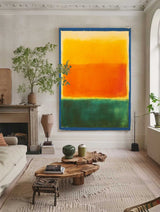 Orange Canvas Wall Art Large Colorful and Vibrant Rothko Art Painting Wall Art For Livingroom