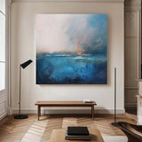 Large Beach Artwork Ocean Sunset Wall Art Abstract Seascape Paintings