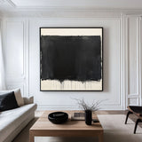 Black And White Texture Paintings Black White Wabi-sabi Painting Textured Artwork For Living Room