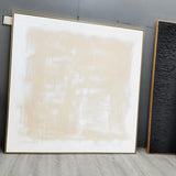 White and Beige Minimalist Abstract Art On Canvas Modern Painting Abstract Painting For livingroom