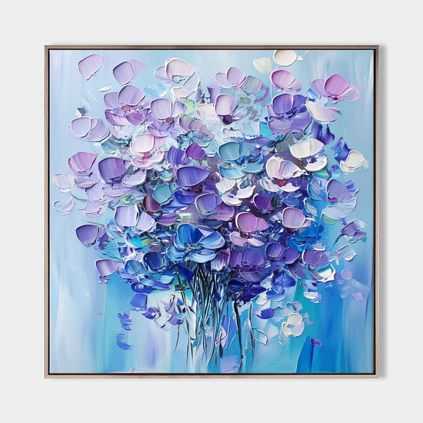 Large Colorful Flowers Art Painting Rich Textured Canvas Art Modern Plaster Handmade Artworks 