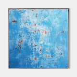 Blue Pollock Wall Art Blue Square Abstract Wall Art Bauhaus Painting Canvas Wall Art For Livingroom