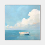 Modern Blue Seascape Oil Painting Large Textured Sea Canvas Art Blue Sea Wall Art For Livingroom