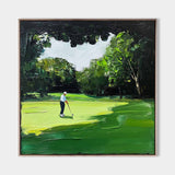 Green Textured Fine Art for Golf Lovers Sport Painting Rich Texture Golf Wall Art For Sale