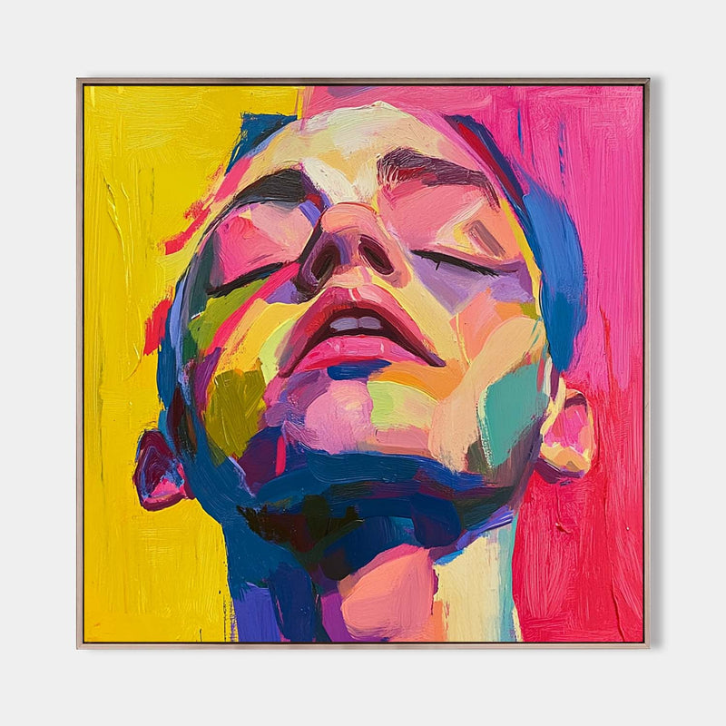 Colorful Portrait Canvas Painting LGBT Pride Painting Portrait Painting Rich Textured Wall Art For Sale