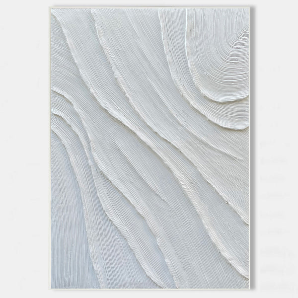 3D White Plaster Wall Art Textured Art White Plaster Wall Art White Abstract Minimalist Painting