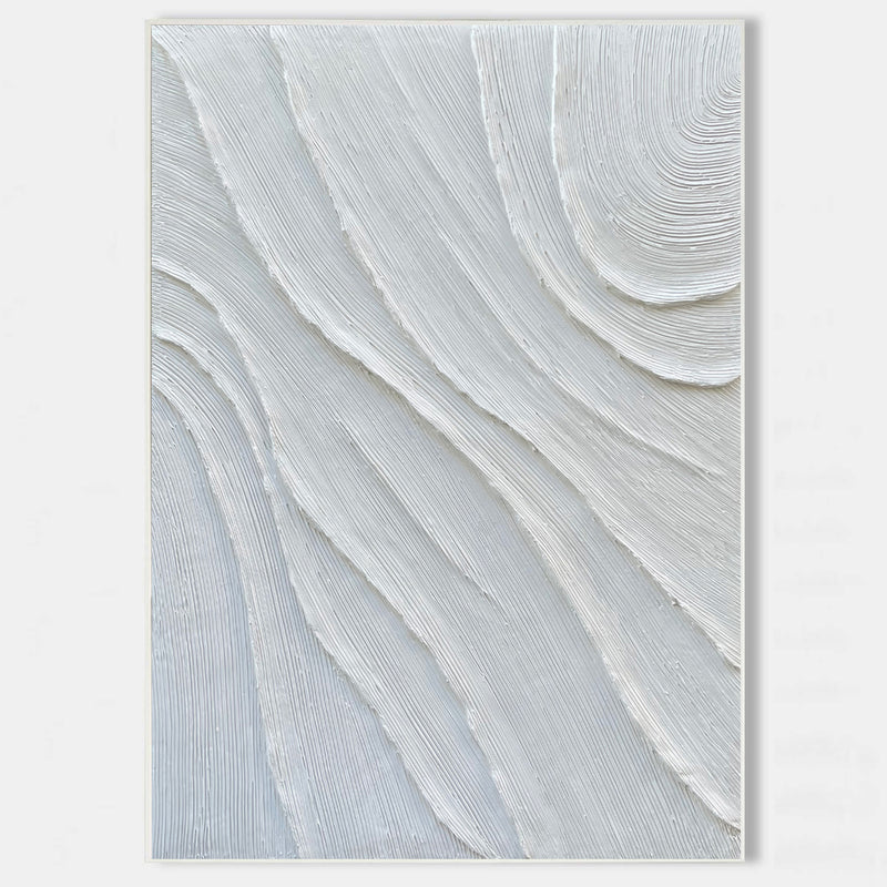 3D White Plaster Wall Art Textured Art White Plaster Wall Art White Abstract Minimalist Painting