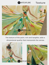 Green Painting Of Dancing Girl African Ballerina Dancing Wall Art Abstract Texture Wall Art For Sale