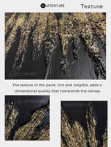 Black Gold Abstract Textured Wall Art Gold Abstract Paining Golden Textured Painting