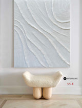 3D White Plaster Wall Art Textured Art White Plaster Wall Art White Abstract Minimalist Painting