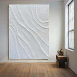 3D White Plaster Wall Art Textured Art White Plaster Wall Art White Abstract Minimalist Painting