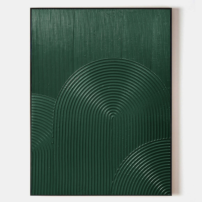 3D Green Minimalist Wall Art Rich Textured Abstract Artwork Acrylic Painting For Living Room