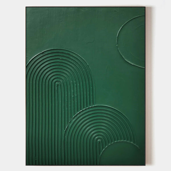 Largr Green Rich Textured Painting,Minimalist Pure Green Abstract Handmade Wall Art,Green Art Deco Artwork