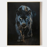 Large Black Panther Oil Painting Wild Black Panther Canvas Art Black Panther Painting For Sale