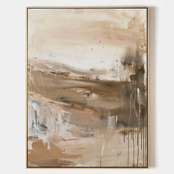 Modern Beige Paintings Wabi-sabi Neutral Abstract Painting Large Biege Wall Art Modern Wall Decor