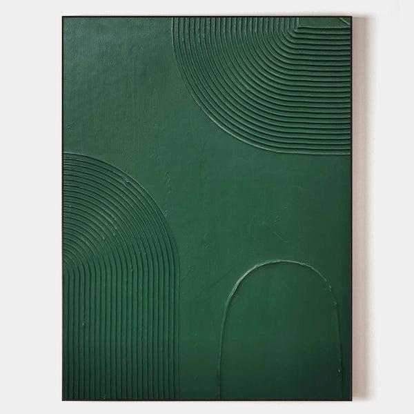 Oversized Original Green Textured Paintings For Sale，Green Minimalist Wall Art For Home，Green Abstract Painting