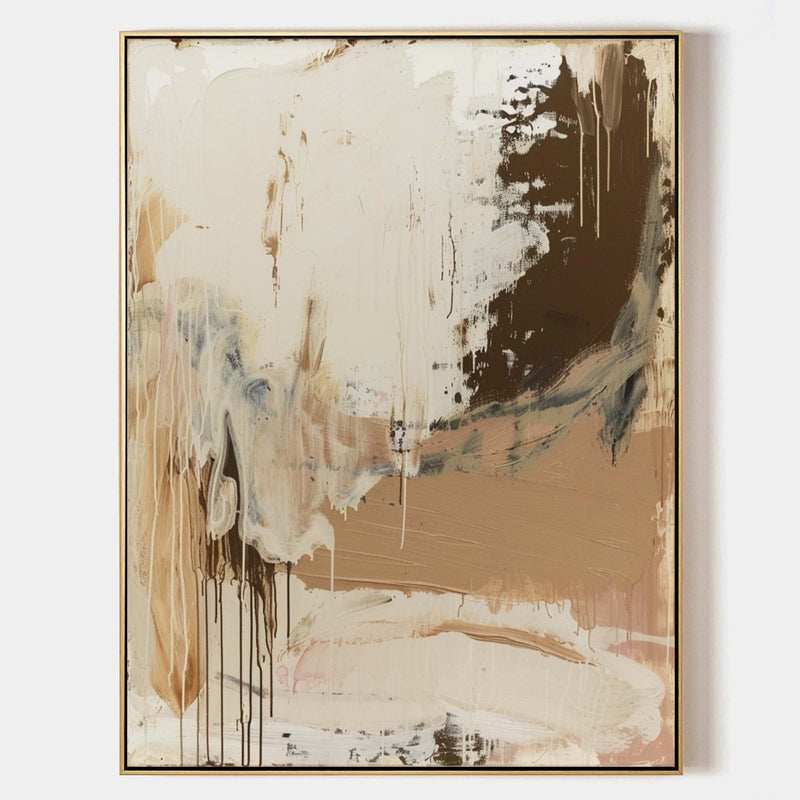 Wabi-sabi Beige Abstract Wall Art Neutral Beige Texture Painting Large Beige Abstract Painting