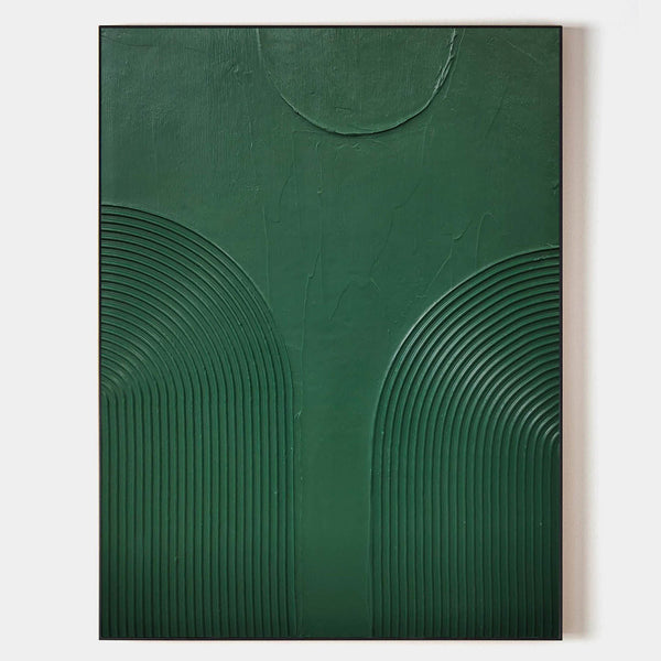 Original Pure Green Acrylic Canvas Art, Modern 3D Green Wall Art Decor,Abstract Green Art For Sale