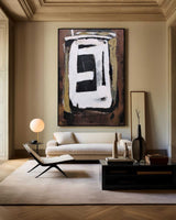 Large Black And Brown Artwork Oversized Framed Wall Art X Large Wall Art