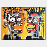 Modern Graffiti Paintings Basquiat Painting Textured Canvas Wall Art Handmade Canvas Art For Sale