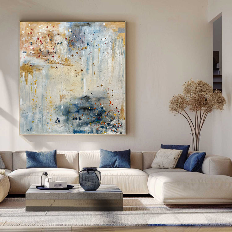 Modern Netural Color Artworks Large Abstract Wall Art Modern Apartment Art Decor For Sale