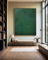 Oversized Original Green Textured Paintings For Sale,Green Minimalist Wall Art For Home,Green Abstract Painting