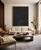 Expensive Modern 3D Black Abstract Wall Art,Modern Black Custom Canvas Paintings,Best Living Room Paintings