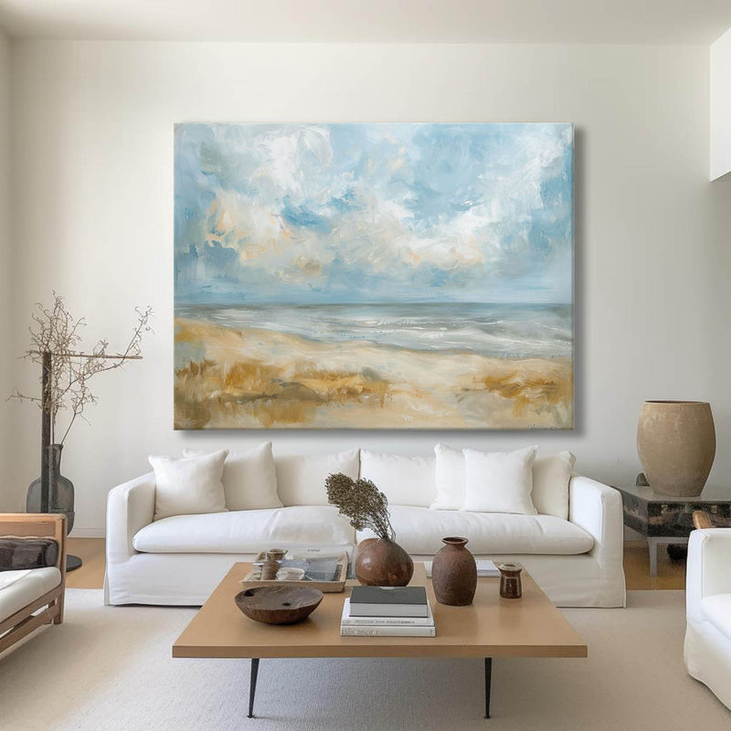 Large Abstract Tropical Beach Oil Paintings Canvas Beautiful Beach Art Custom Canvas Paintings Modern Art For Home