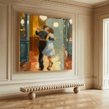 Beautiful Couple Dance Waltz Painting, Wedding Paintings Large Romantic Dancing Wall Art