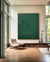 Largr Green Rich Textured Painting,Minimalist Pure Green Abstract Handmade Wall Art,Green Art Deco Artwork