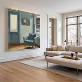 Modern American Art Paintings Room in New York Large Framed Painting Social Realism Oil Painting