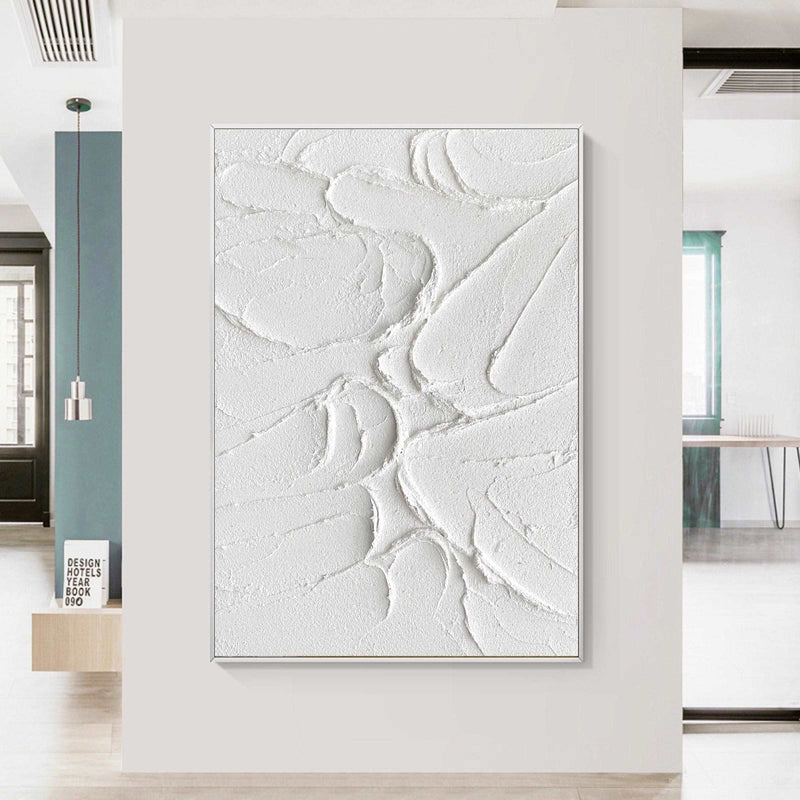 White Texture Abstract Canvas Wall Art