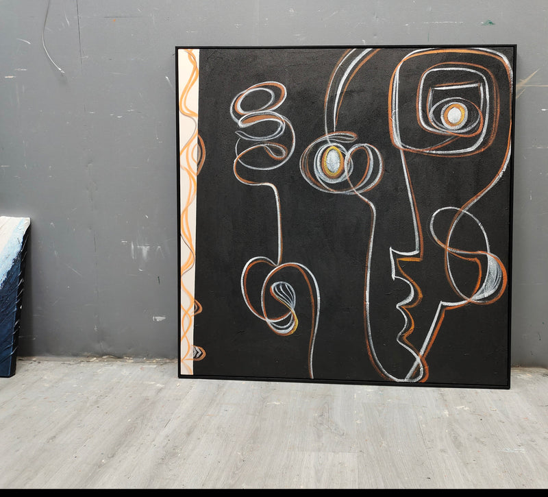 Black Abstract Art Modern Figurative Painting on Canvas Picasso Style Wall Art | Artexplore