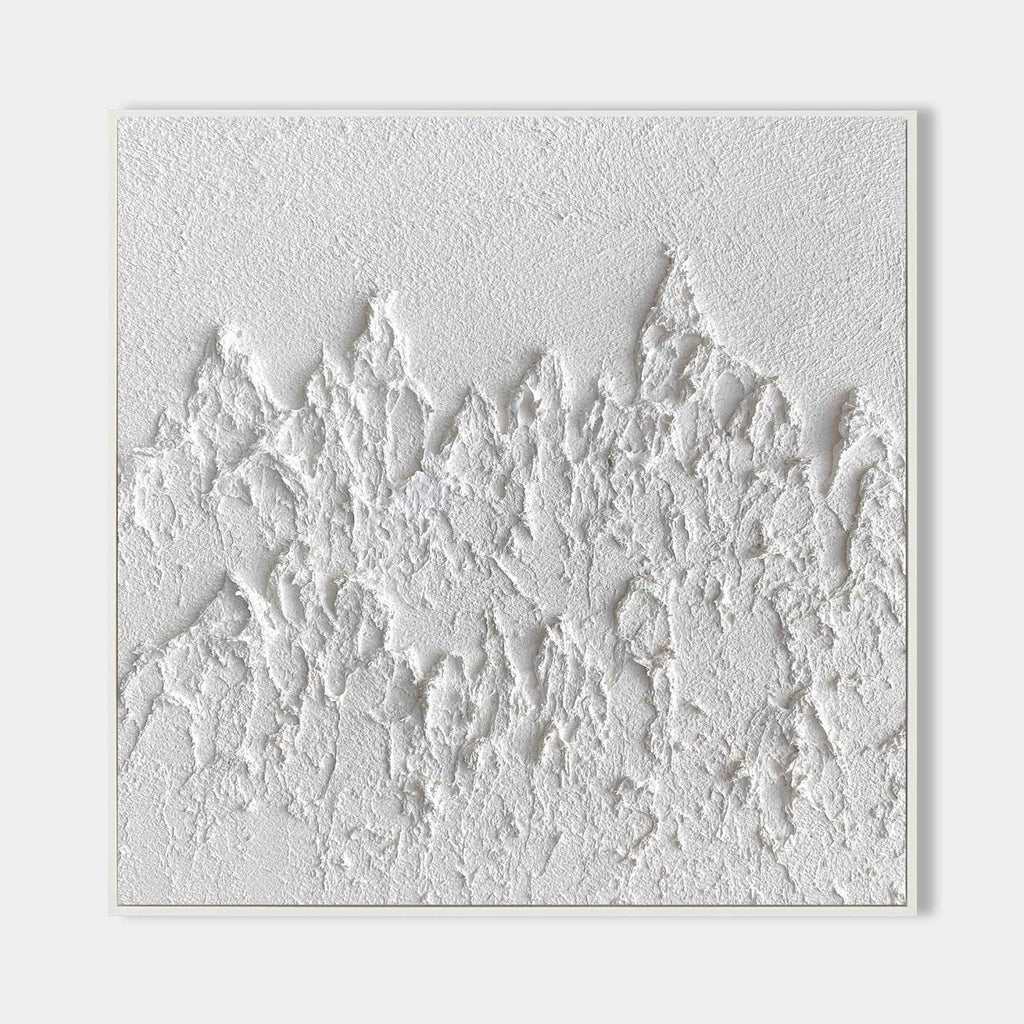 Plaster Canvas Art White Canvas Paitning Textured White Painting Minimalist  Abstract Painting